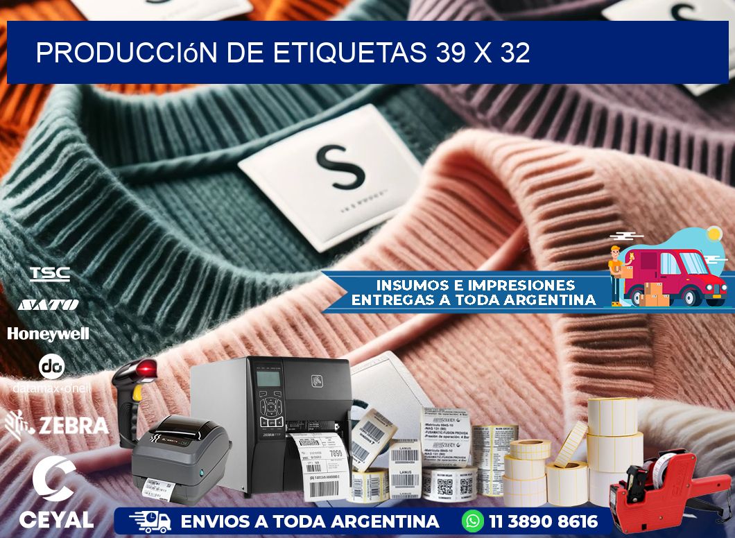 Producción de etiquetas 39 x 32
