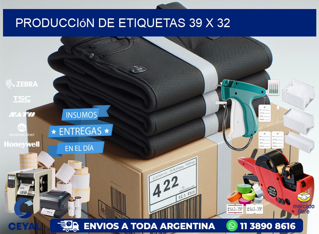 Producción de etiquetas 39 x 32