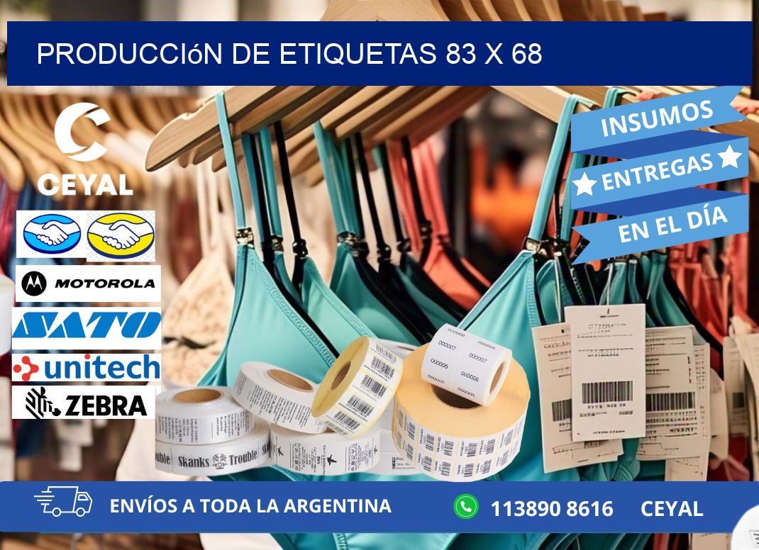 Producción de etiquetas 83 x 68