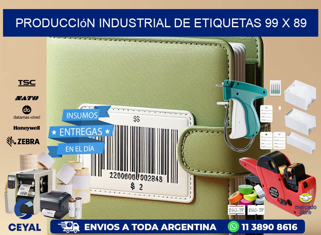 Producción industrial de etiquetas 99 x 89