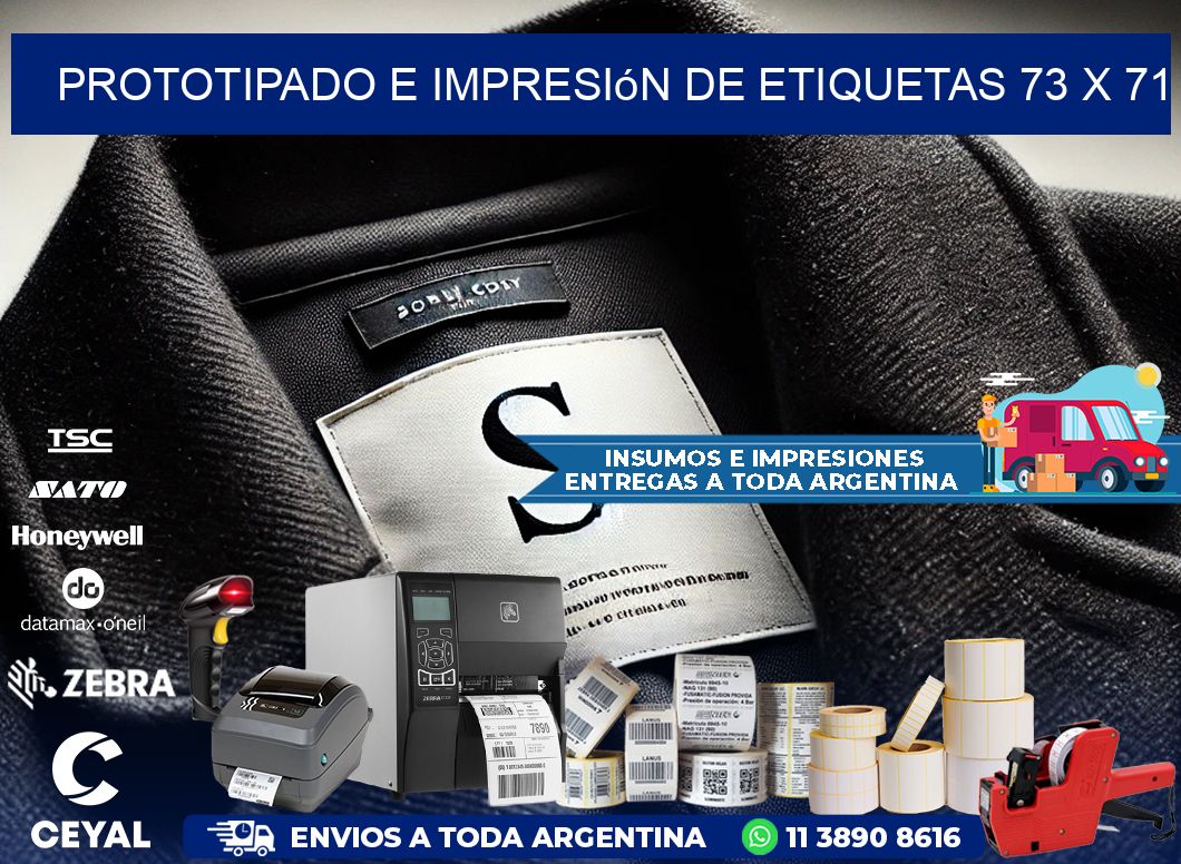 Prototipado e impresión de etiquetas 73 x 71