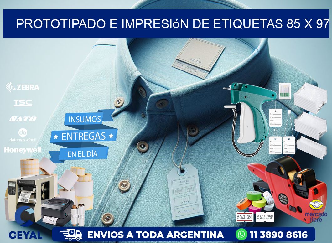 Prototipado e impresión de etiquetas 85 x 97