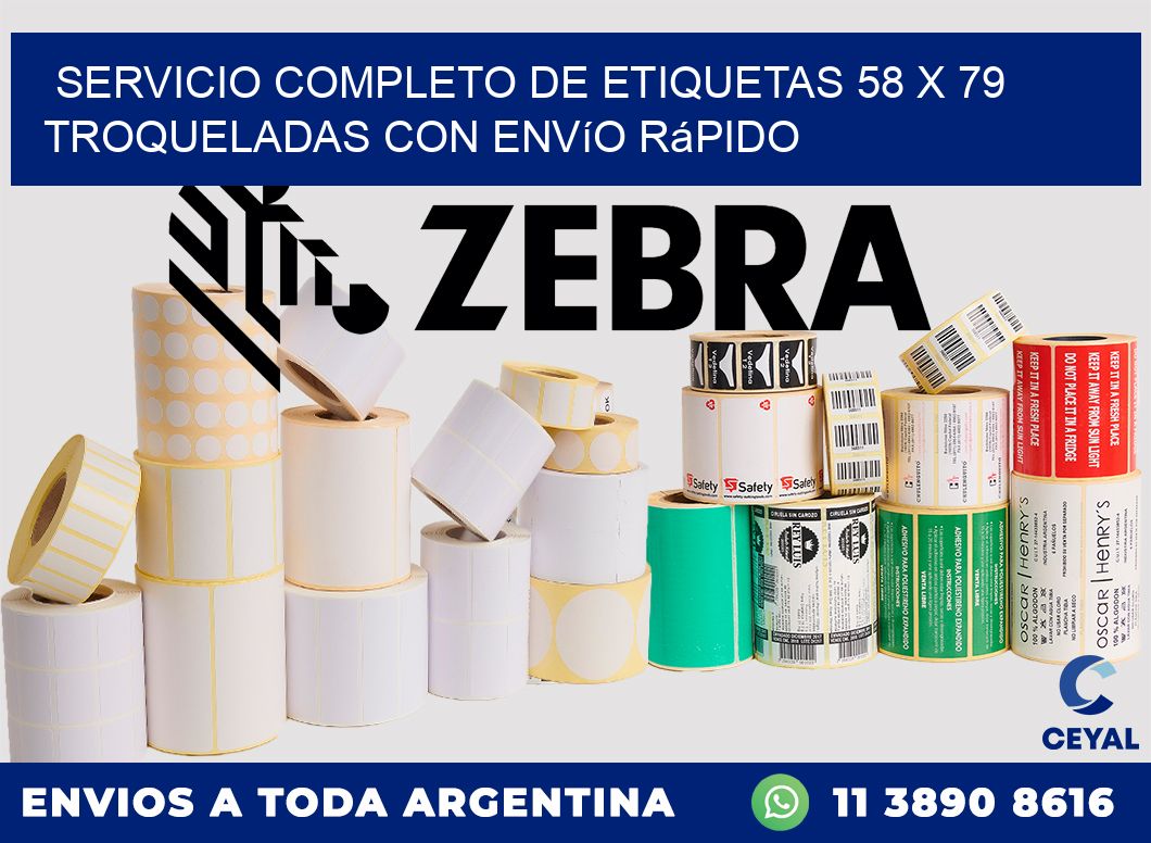 Servicio completo de etiquetas 58 x 79 troqueladas con envío rápido