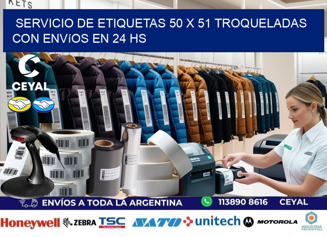 Servicio de etiquetas 50 x 51 troqueladas con envíos en 24 hs