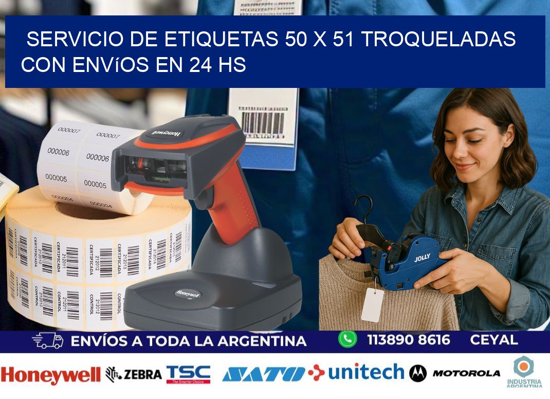 Servicio de etiquetas 50 x 51 troqueladas con envíos en 24 hs