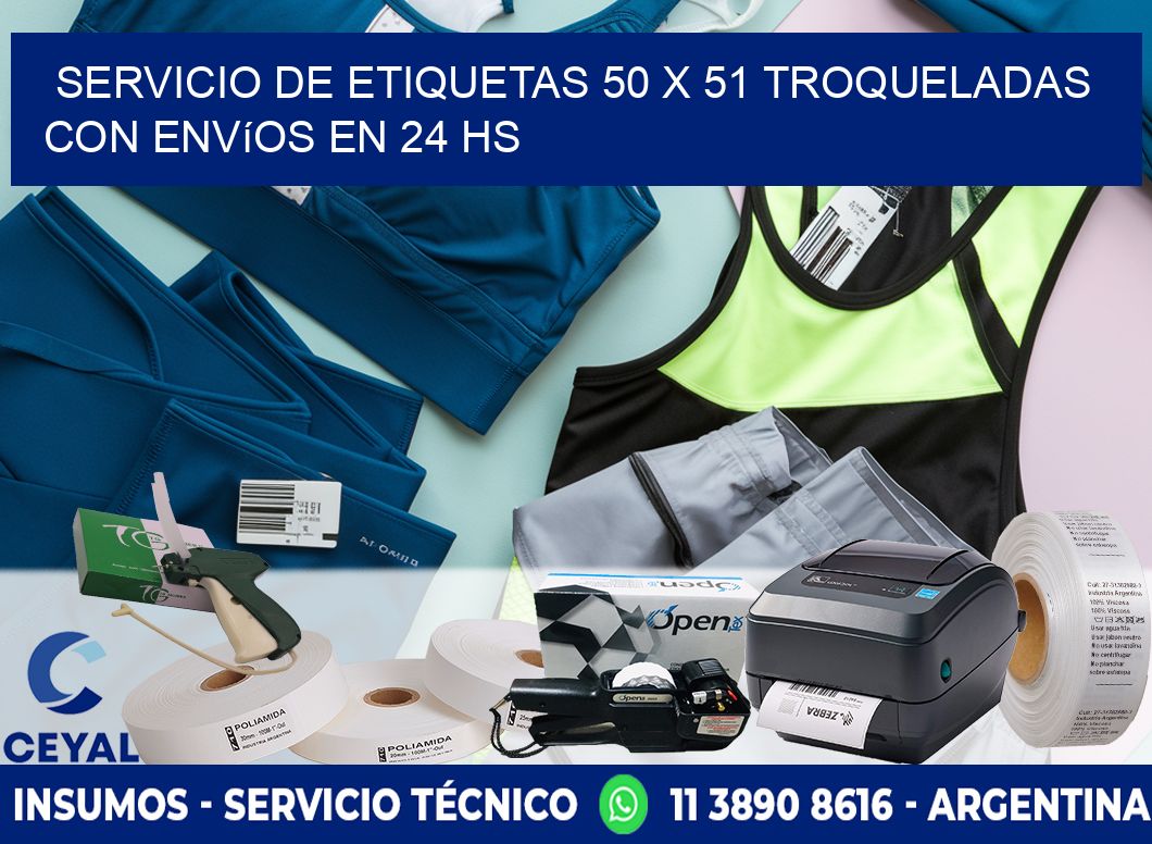 Servicio de etiquetas 50 x 51 troqueladas con envíos en 24 hs