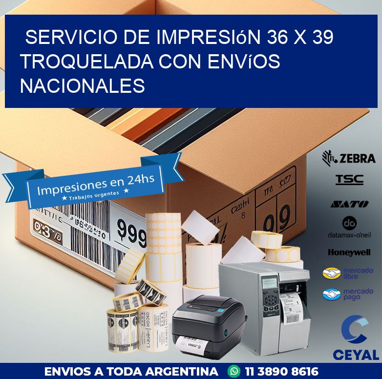 Servicio de impresión 36 x 39 troquelada con envíos nacionales