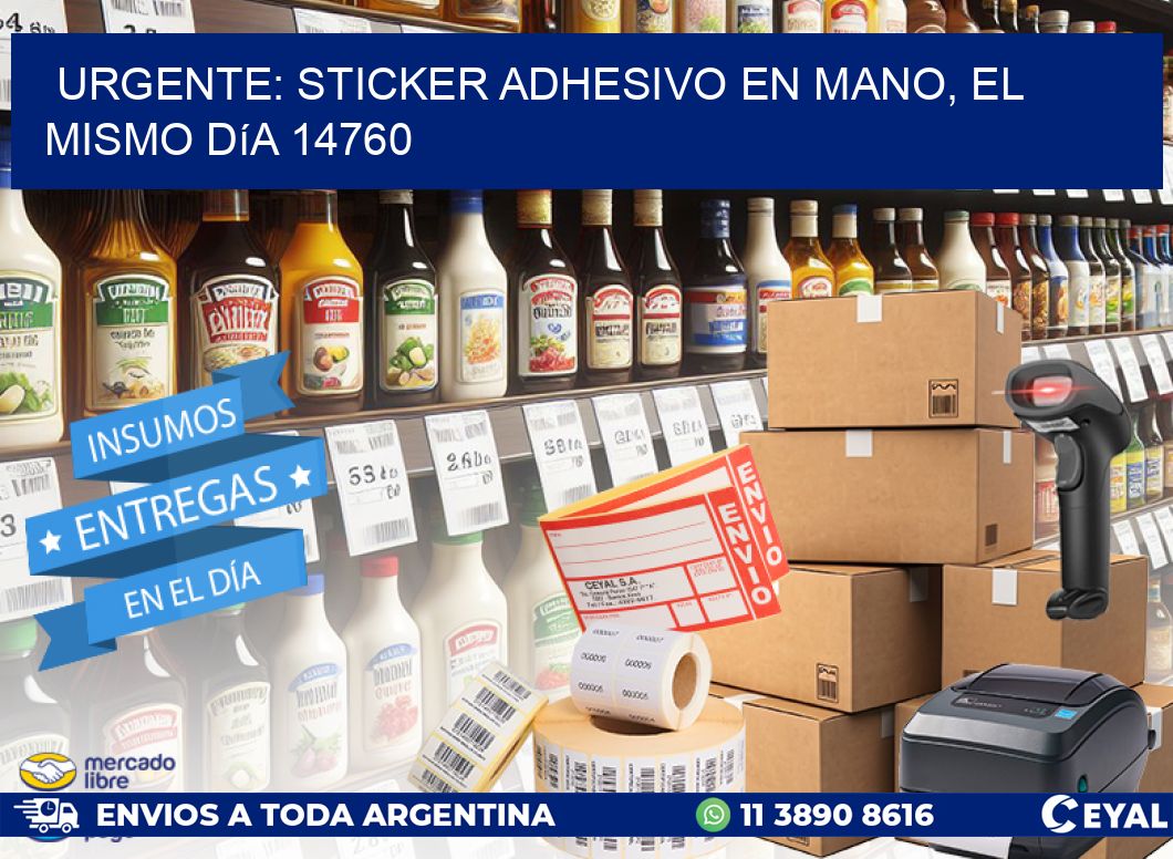 Urgente: Sticker adhesivo en Mano, el Mismo Día 14760