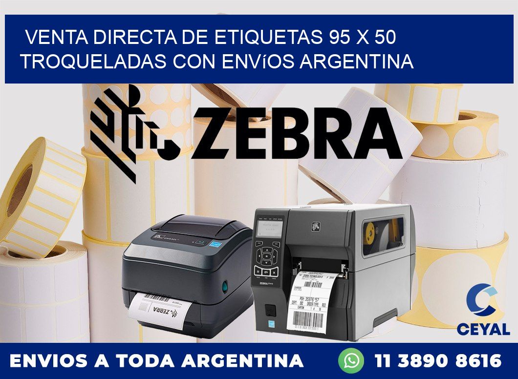 Venta directa de etiquetas 95 x 50 troqueladas con envíos Argentina