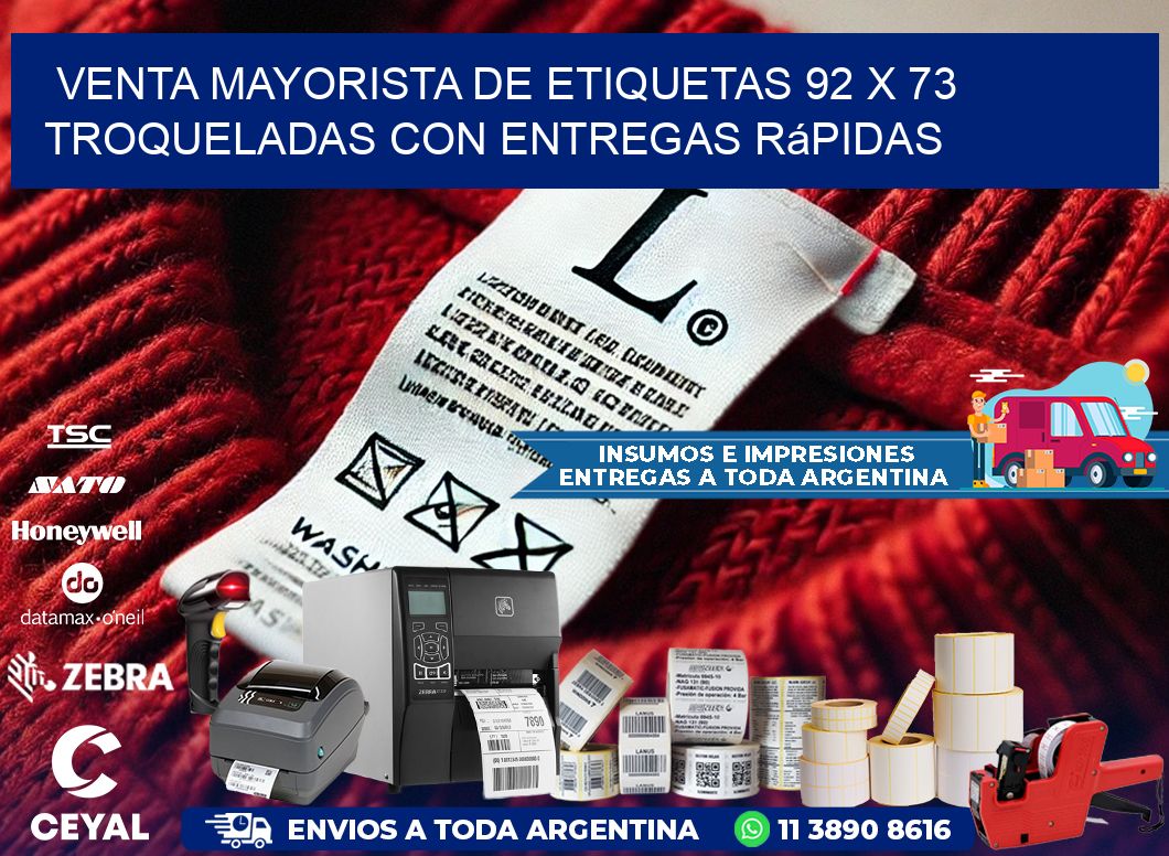 Venta mayorista de etiquetas 92 x 73 troqueladas con entregas rápidas