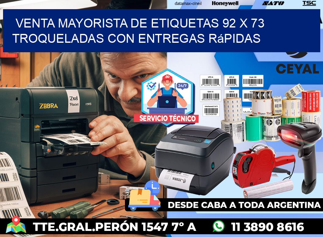 Venta mayorista de etiquetas 92 x 73 troqueladas con entregas rápidas