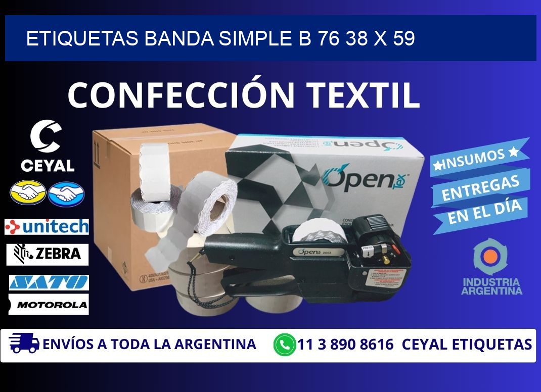etiquetas banda simple b 76 38 x 59