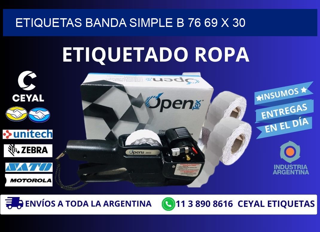 etiquetas banda simple b 76 69 x 30