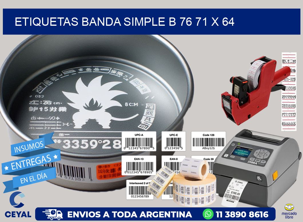etiquetas banda simple b 76 71 x 64