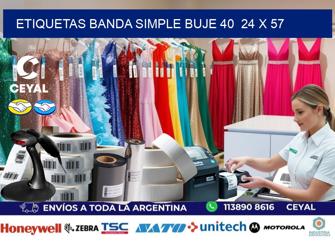 etiquetas banda simple buje 40  24 x 57