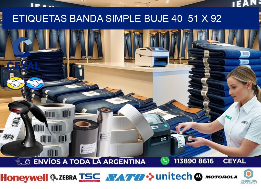 etiquetas banda simple buje 40  51 x 92