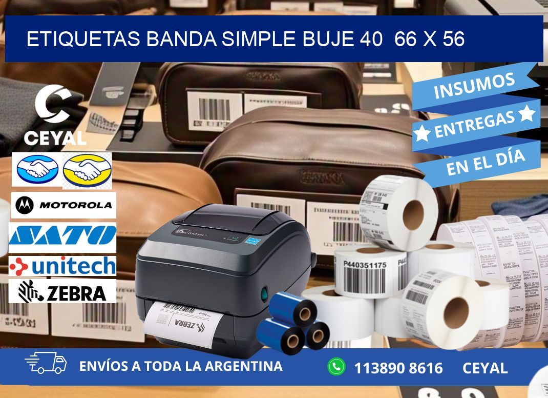 etiquetas banda simple buje 40  66 x 56