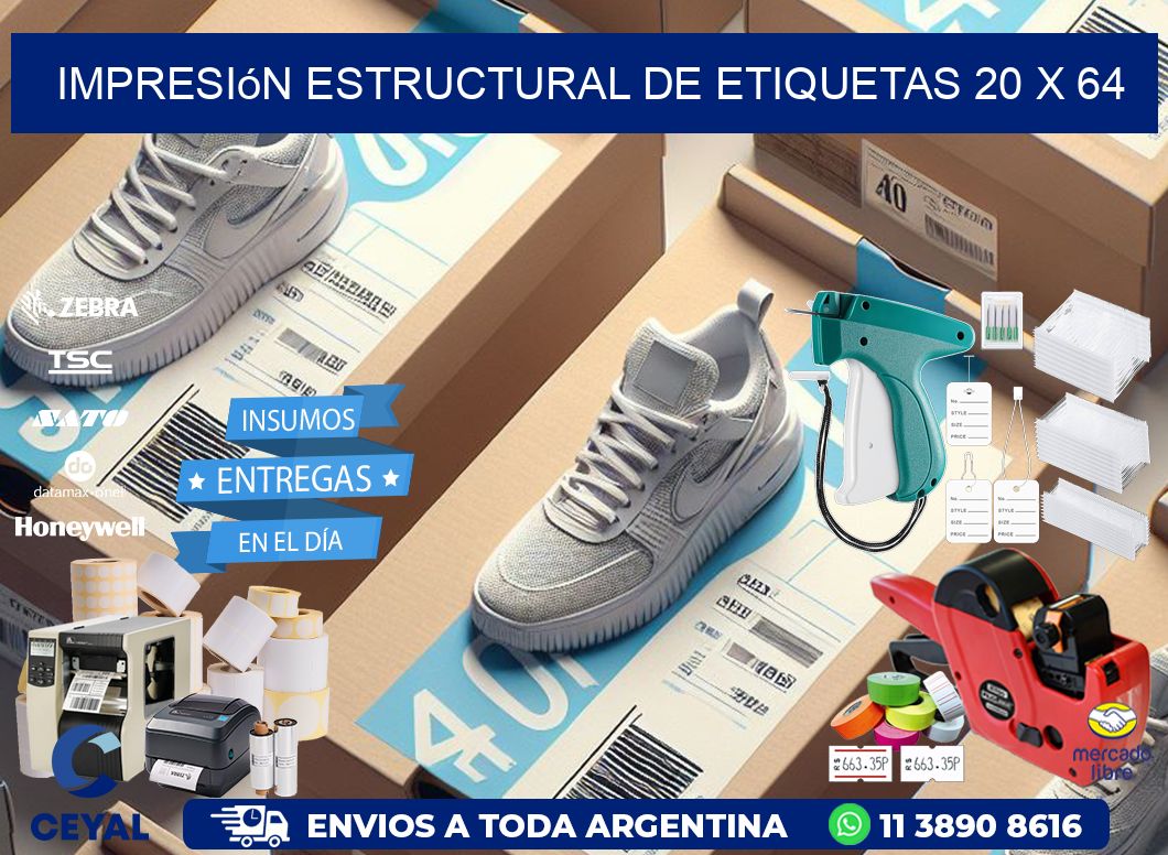 impresión estructural de etiquetas 20 x 64