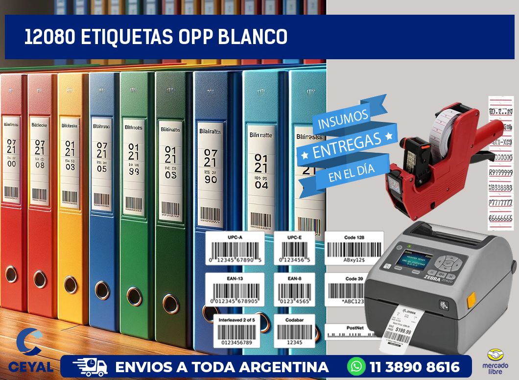 12080 etiquetas OPP blanco