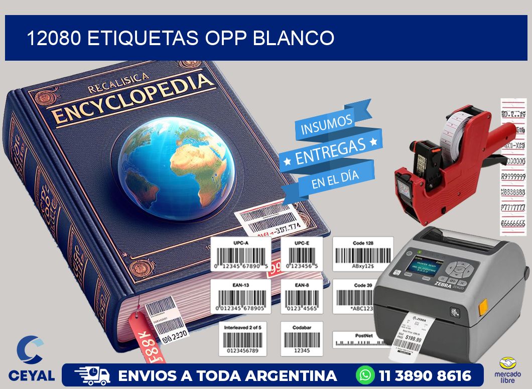 12080 etiquetas OPP blanco