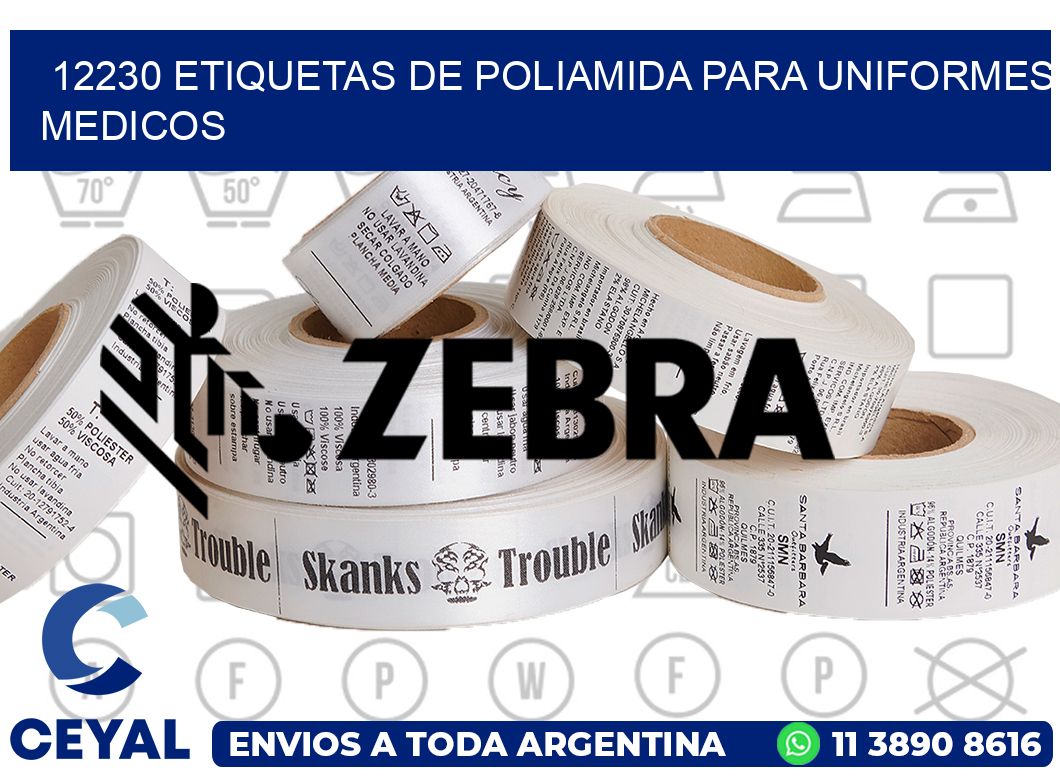 12230 Etiquetas de poliamida para uniformes medicos