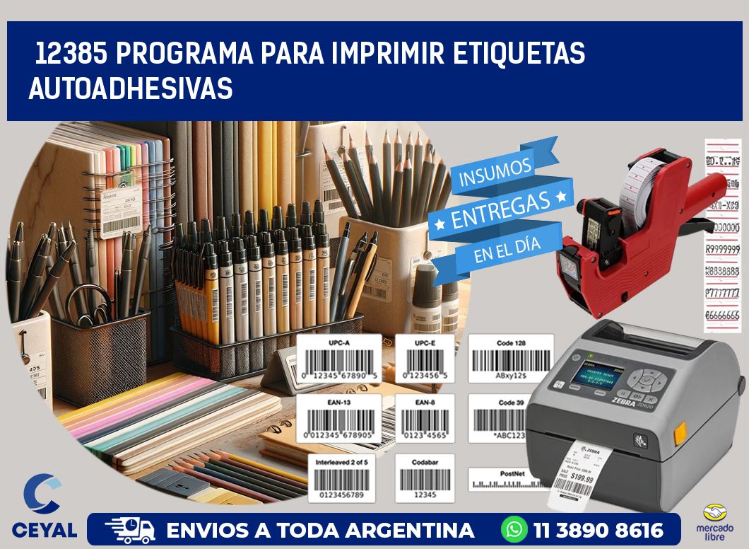 12385 Programa para imprimir etiquetas autoadhesivas