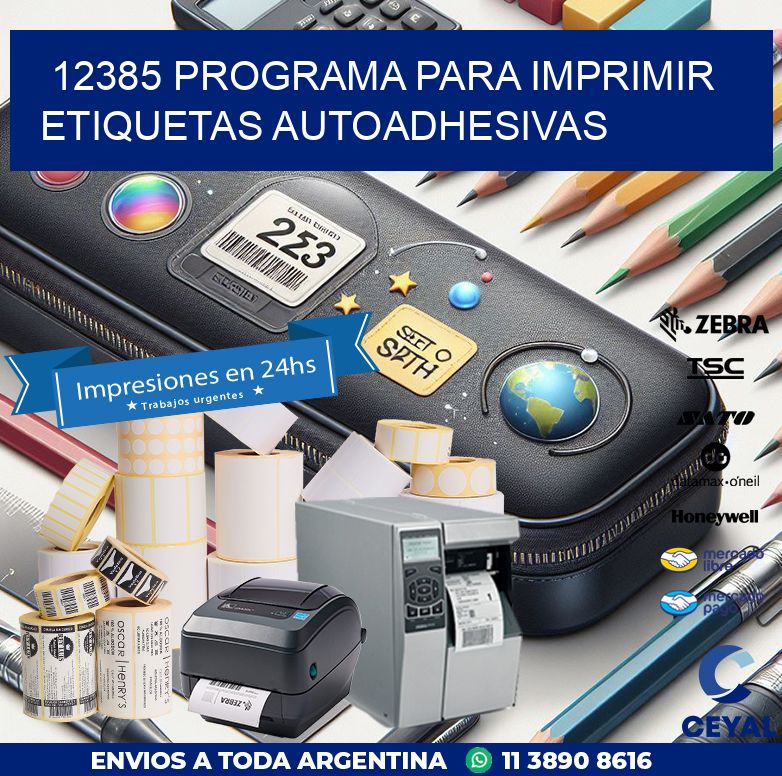 12385 Programa para imprimir etiquetas autoadhesivas