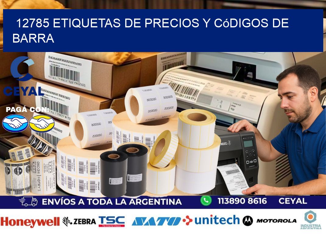 12785 Etiquetas de precios y códigos de barra