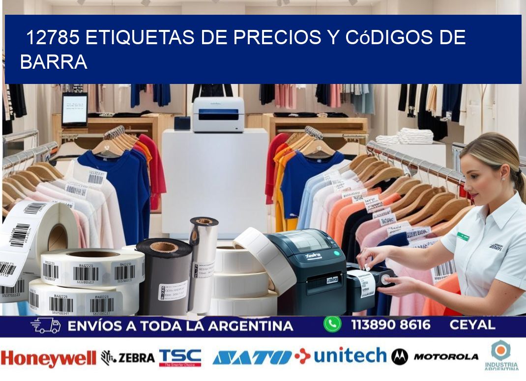 12785 Etiquetas de precios y códigos de barra