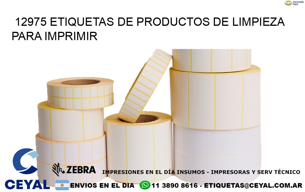12975 Etiquetas de productos de limpieza para Imprimir