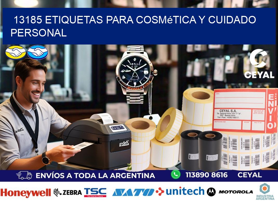 13185 Etiquetas para cosmética y cuidado personal