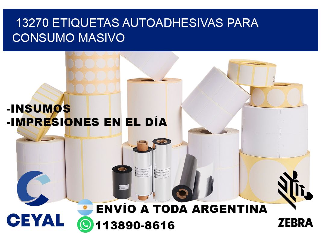13270 Etiquetas autoadhesivas para consumo masivo