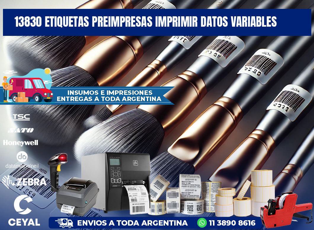 13830 Etiquetas preimpresas imprimir datos variables