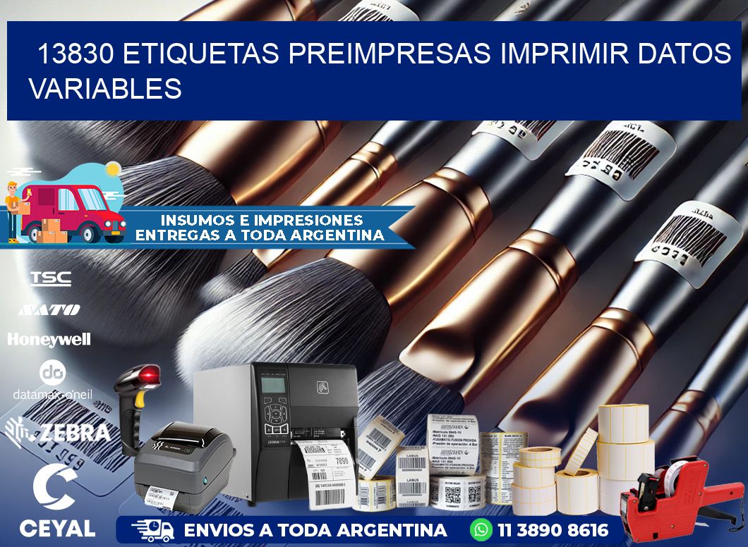 13830 Etiquetas preimpresas imprimir datos variables
