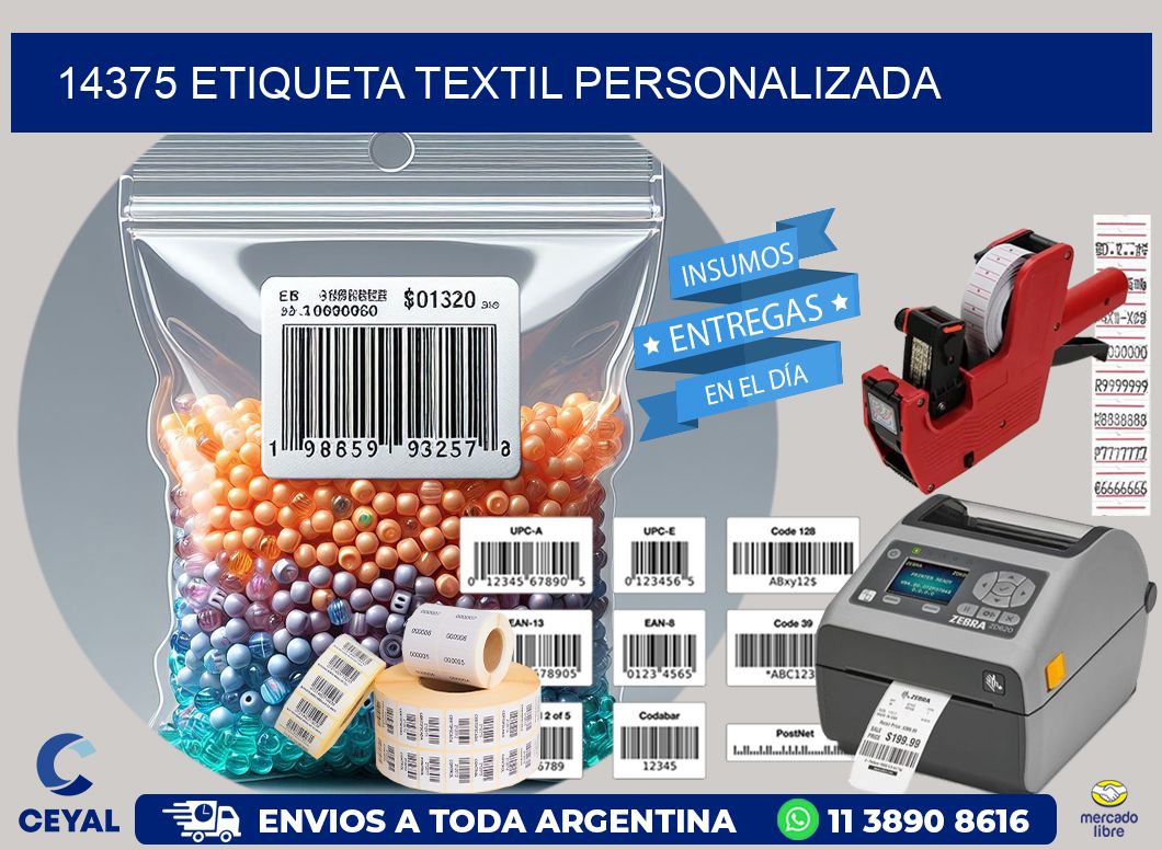 14375 Etiqueta textil personalizada