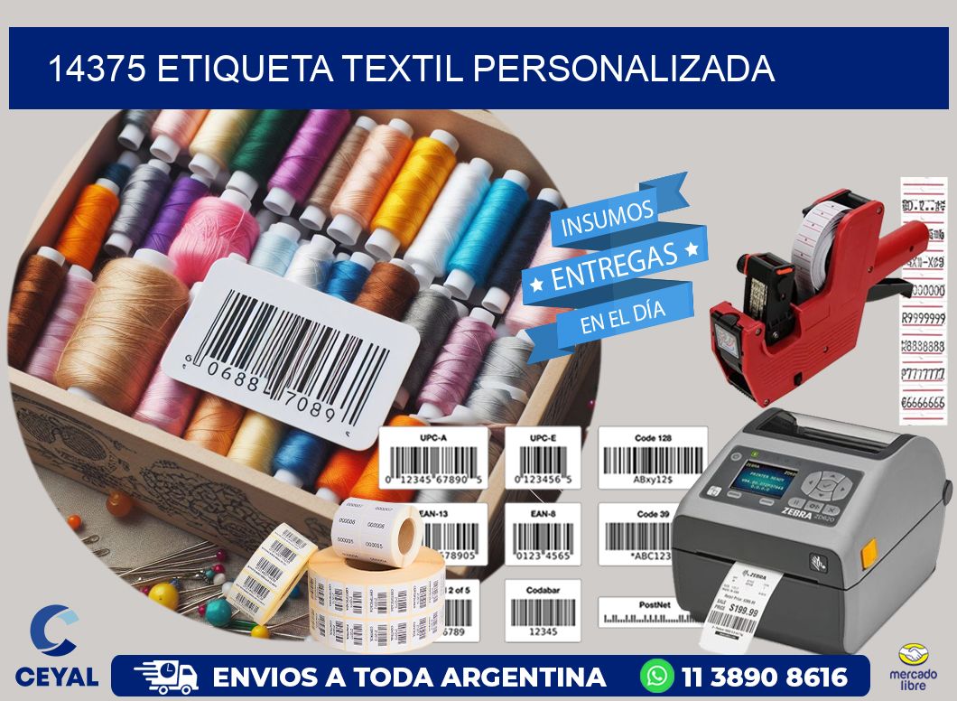 14375 Etiqueta textil personalizada