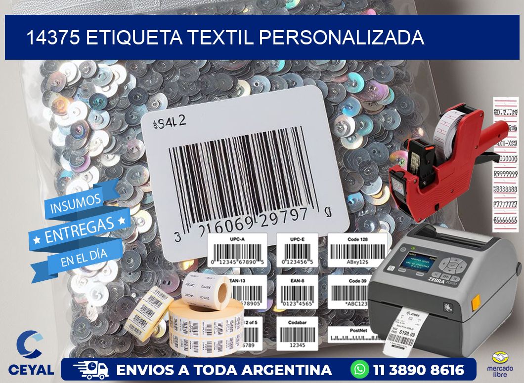14375 Etiqueta textil personalizada