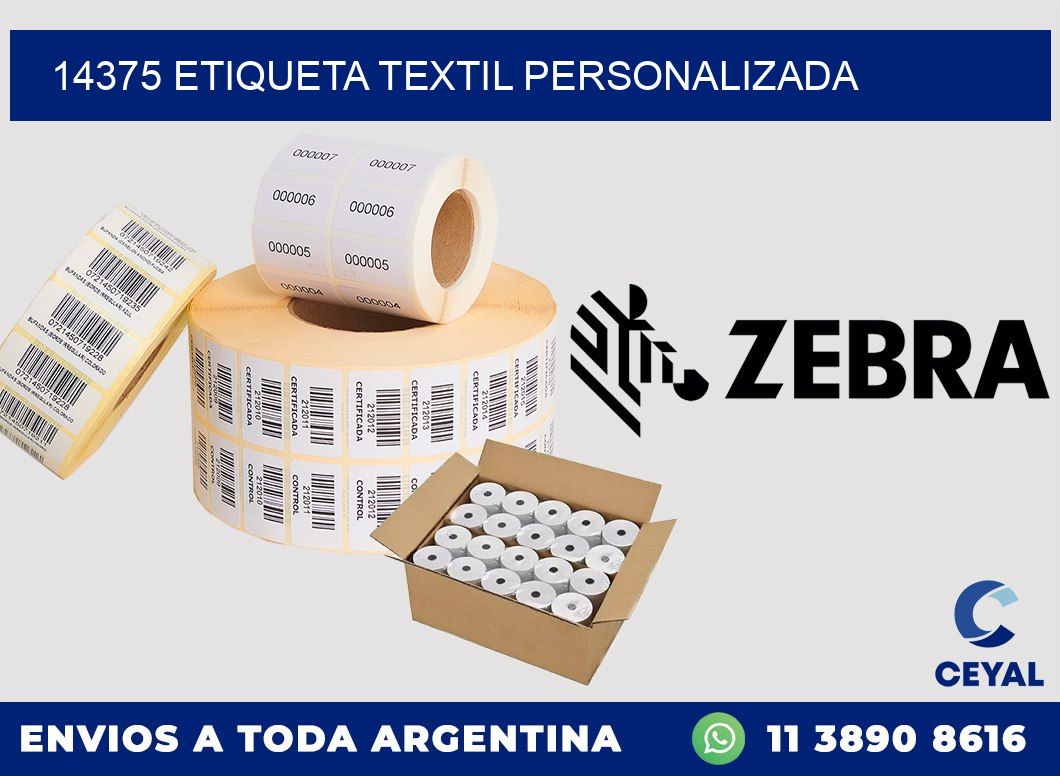 14375 Etiqueta textil personalizada