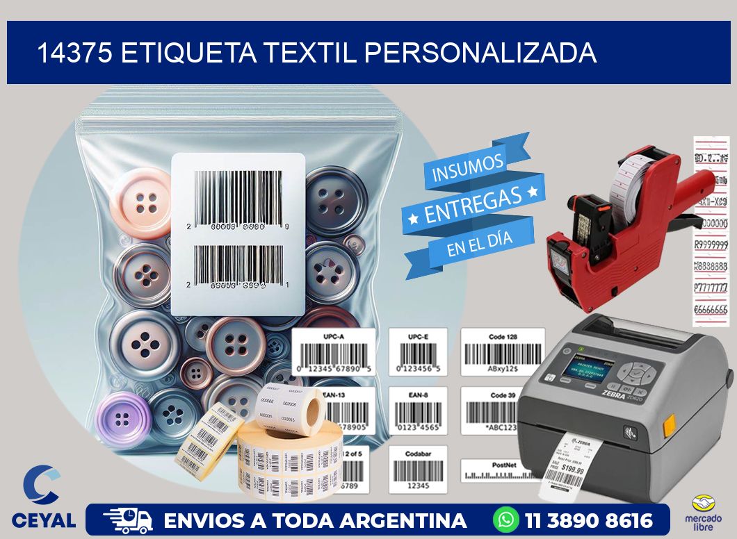14375 Etiqueta textil personalizada