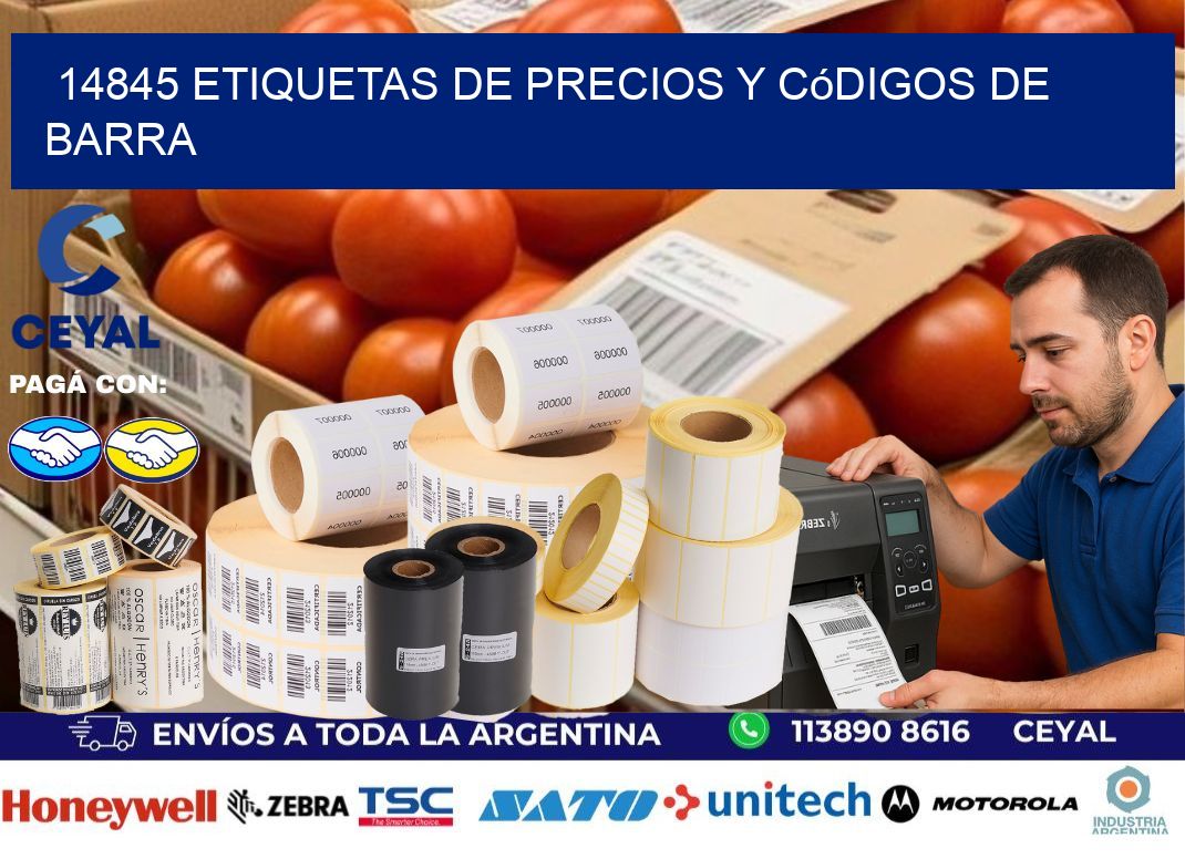 14845 Etiquetas de precios y códigos de barra