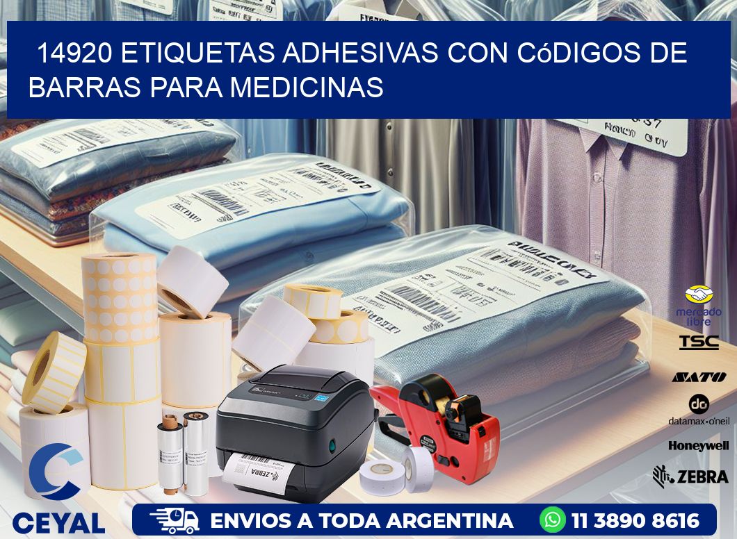 14920 etiquetas adhesivas con códigos de barras para medicinas