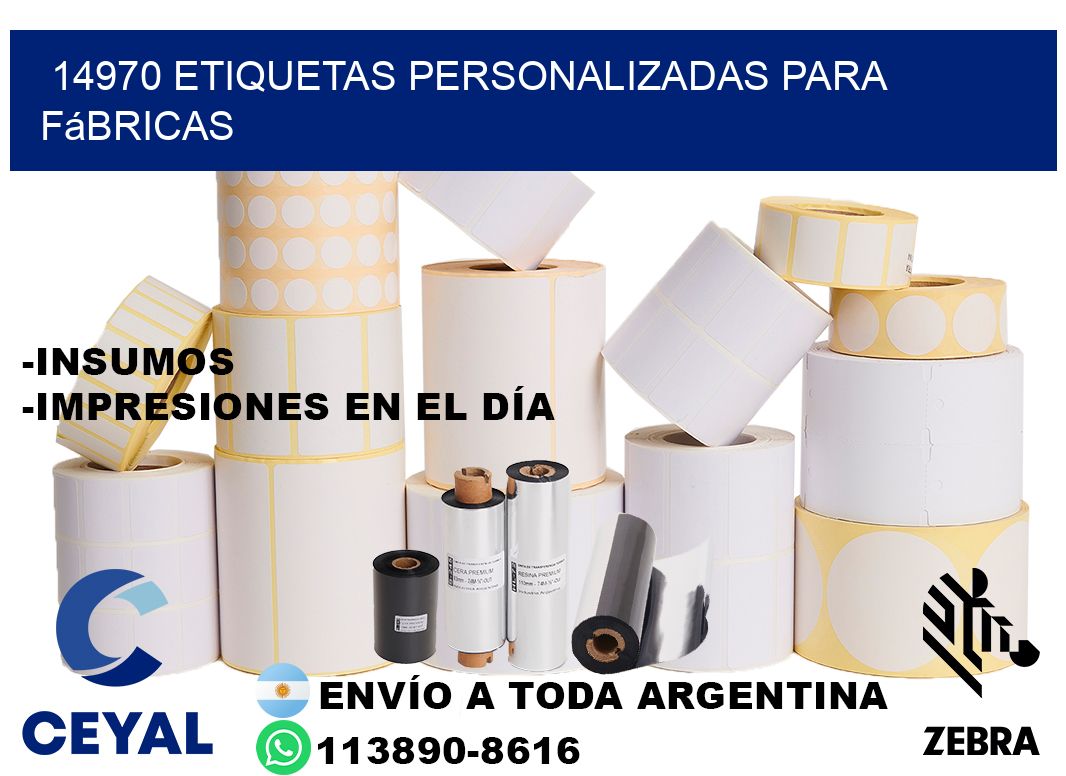 14970 Etiquetas personalizadas para fábricas