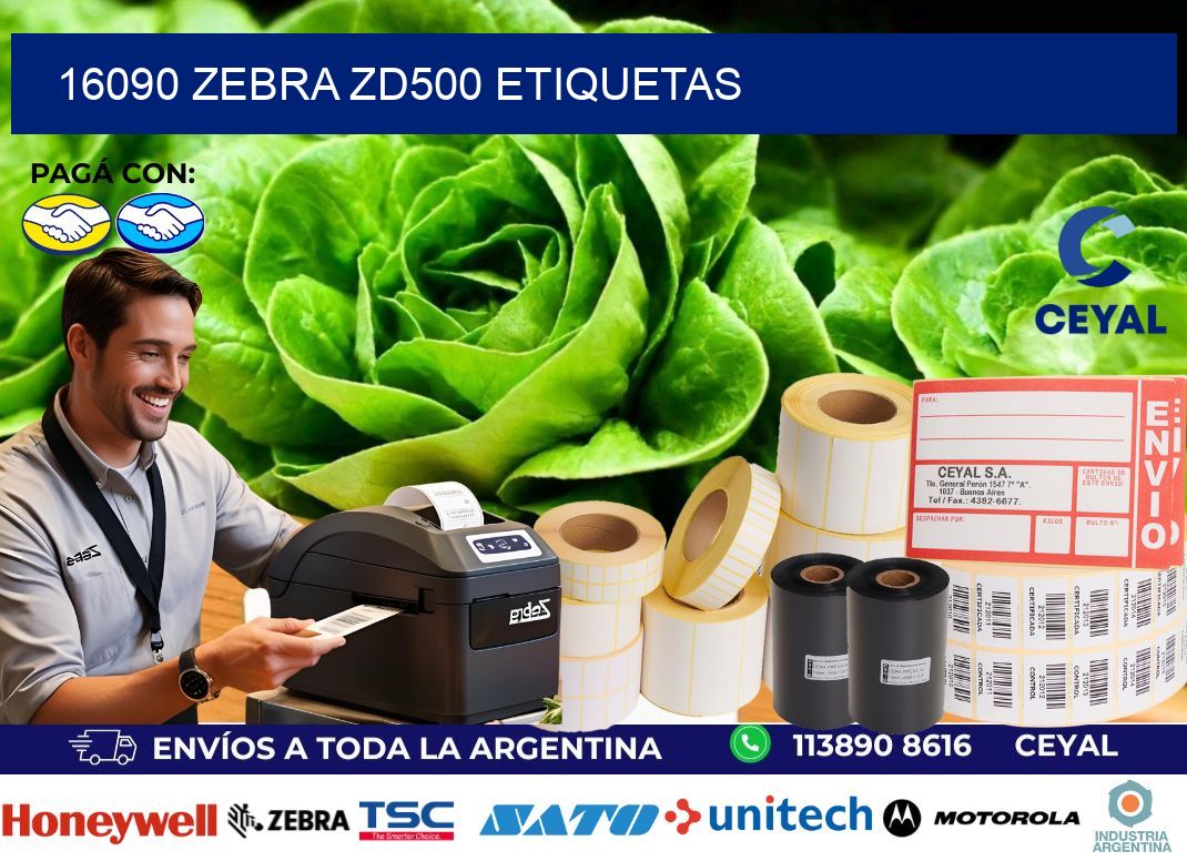 16090 Zebra ZD500 etiquetas