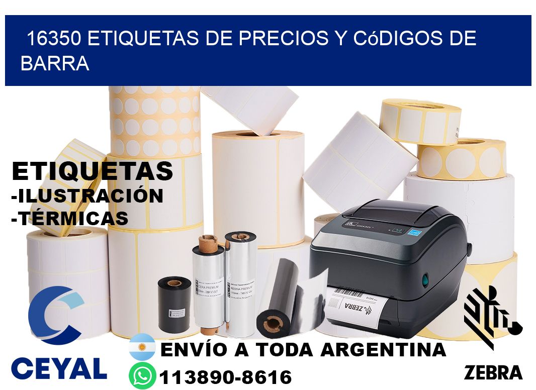 16350 Etiquetas de precios y códigos de barra