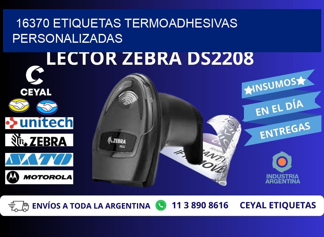 16370 Etiquetas termoadhesivas personalizadas