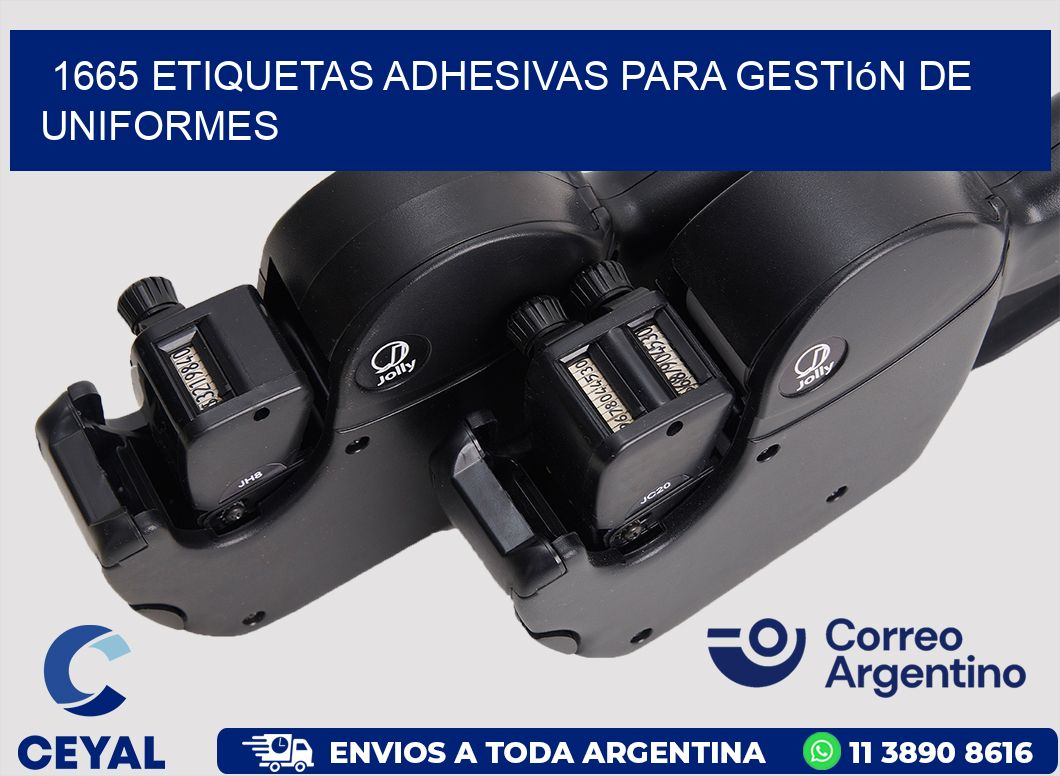 1665 Etiquetas adhesivas para gestión de uniformes