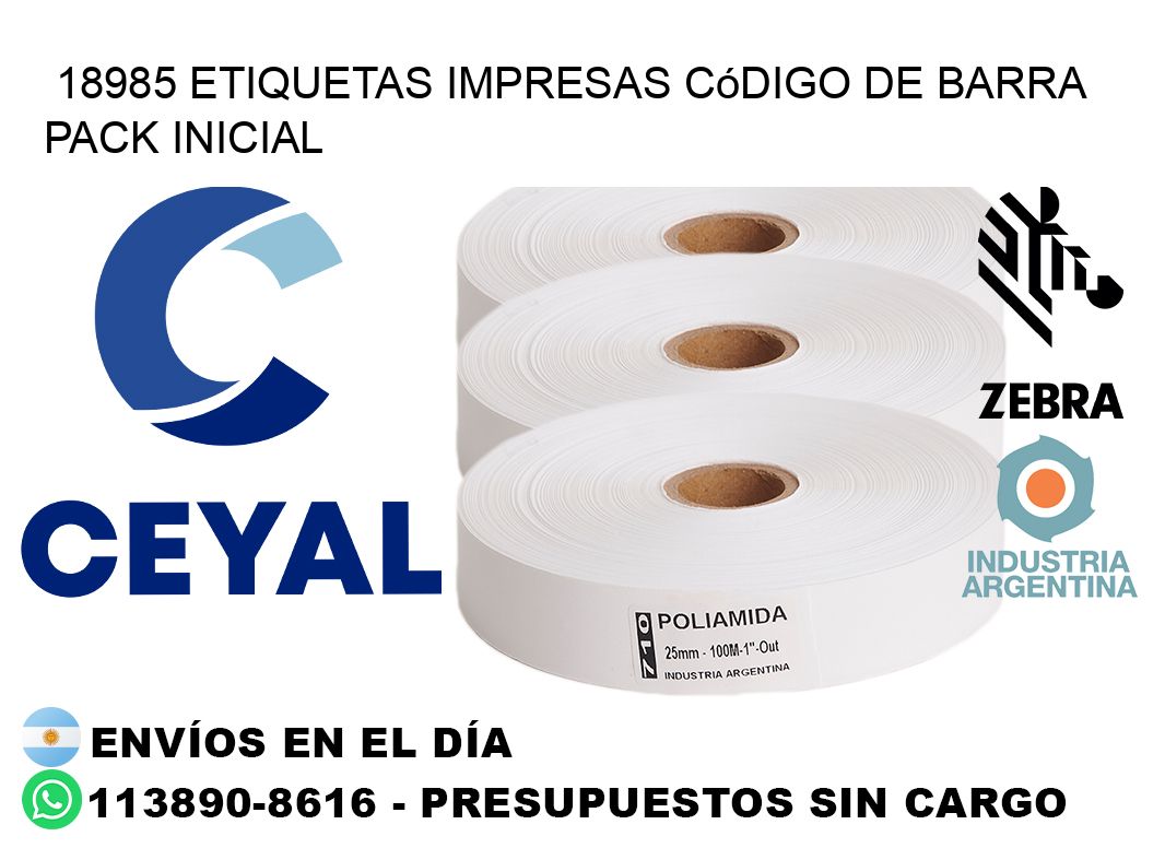 18985 Etiquetas Impresas código De Barra Pack Inicial