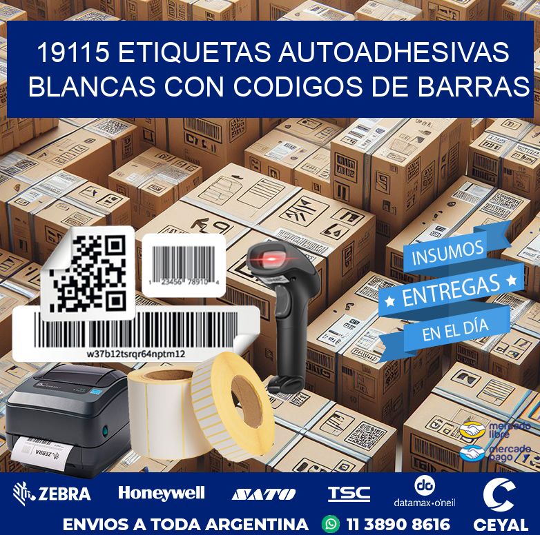 19115 etiquetas autoadhesivas blancas con codigos de barras