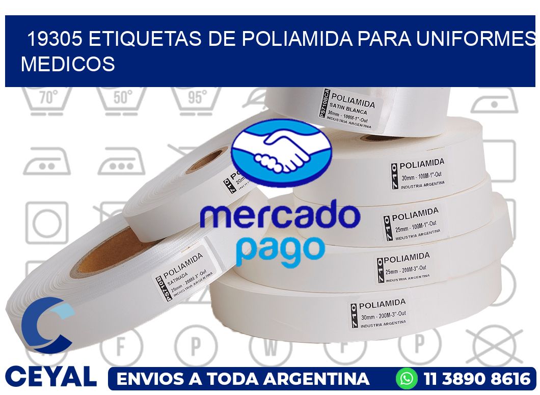 19305 Etiquetas de poliamida para uniformes medicos