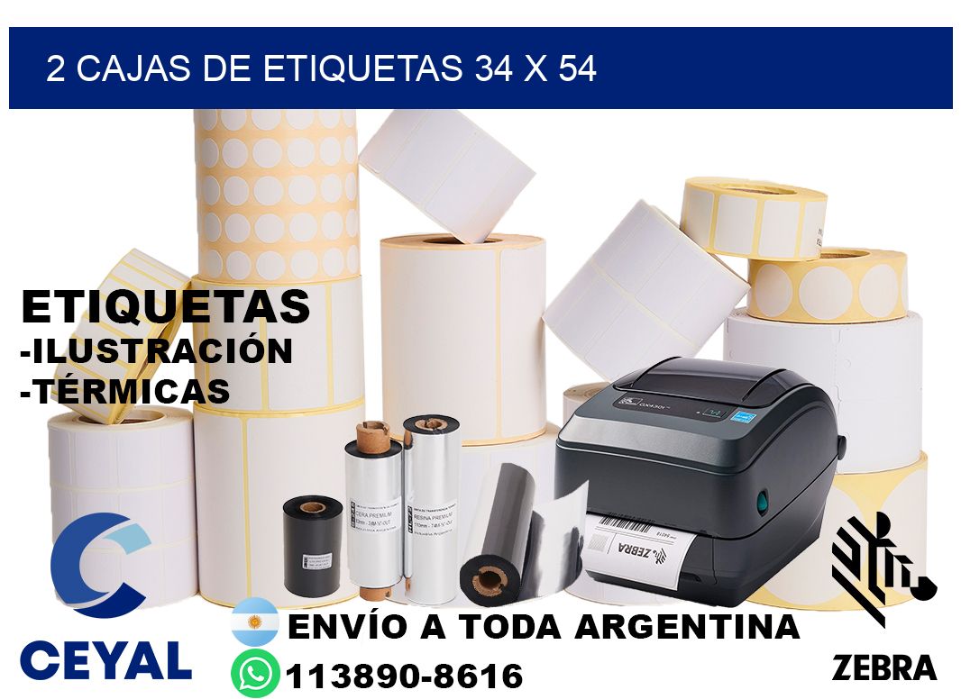 2 cajas de etiquetas 34 x 54
